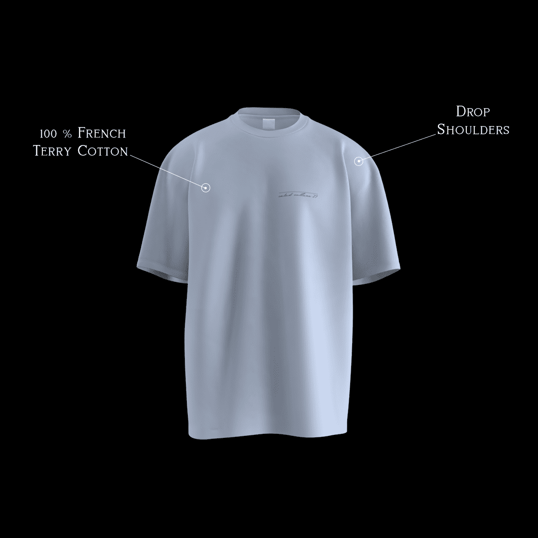 French Cotton Made Blue Tshirt