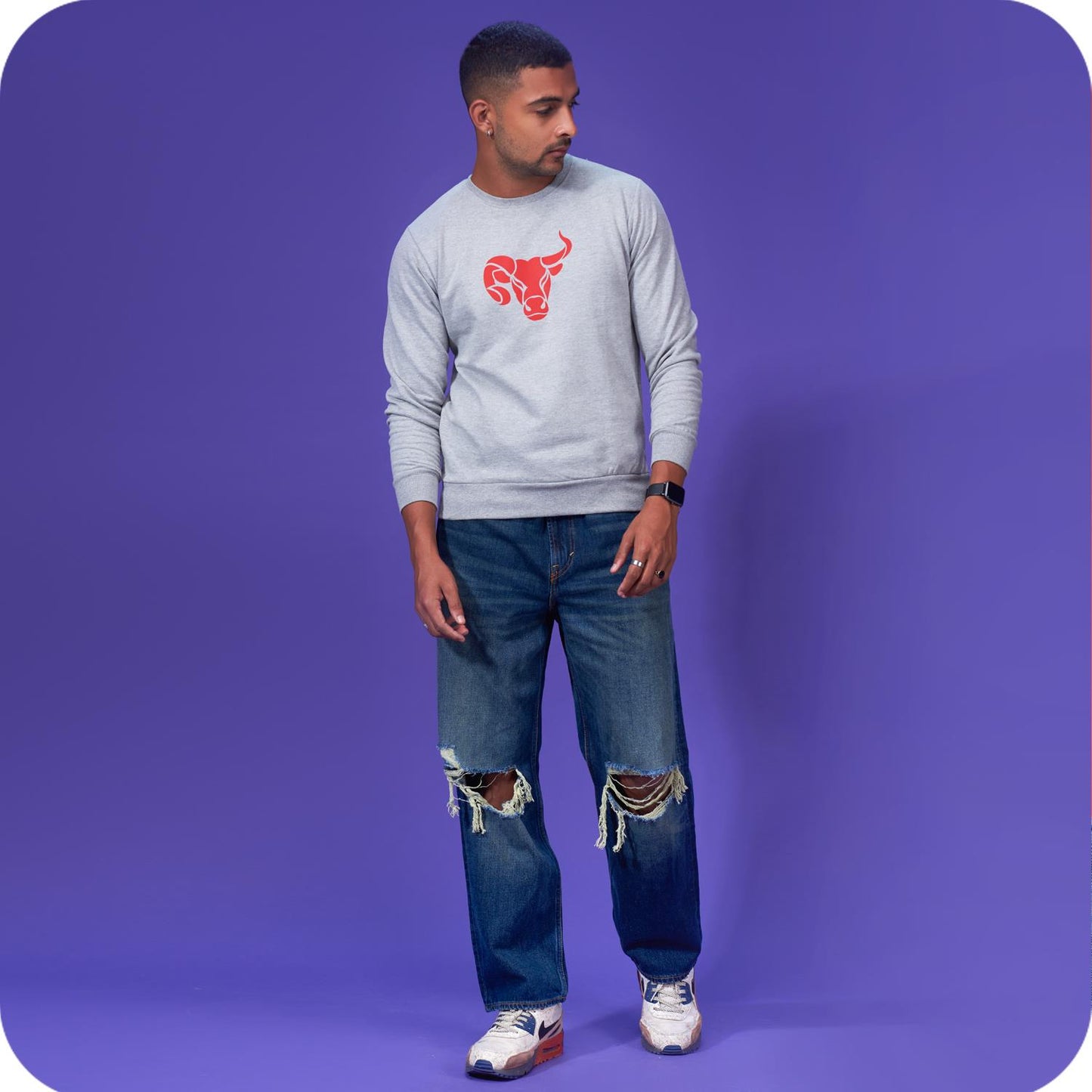 Red on Grey Sweatshirt