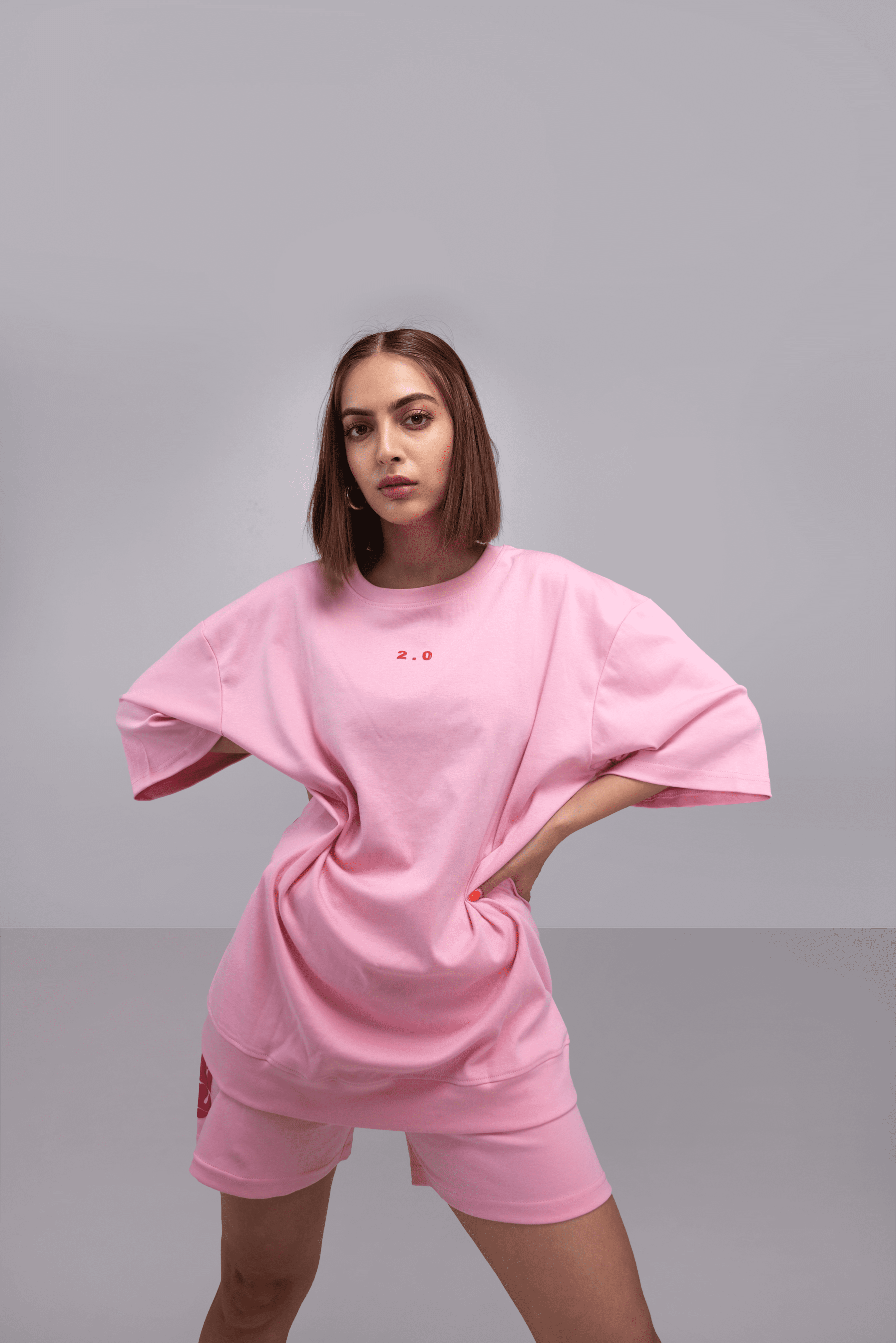 pink oversized tee - Women