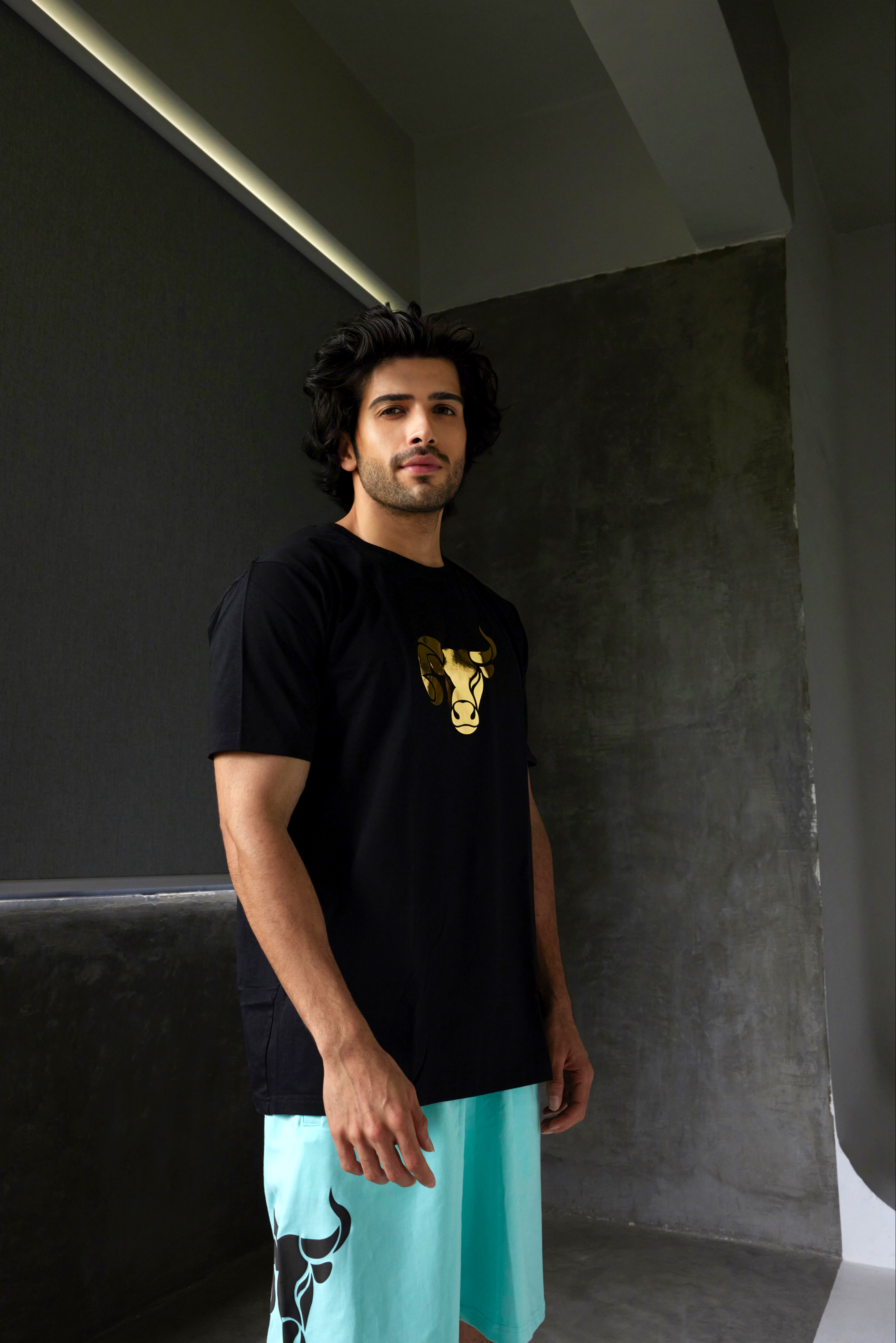 Black Tee By Salud Gold Design - Men