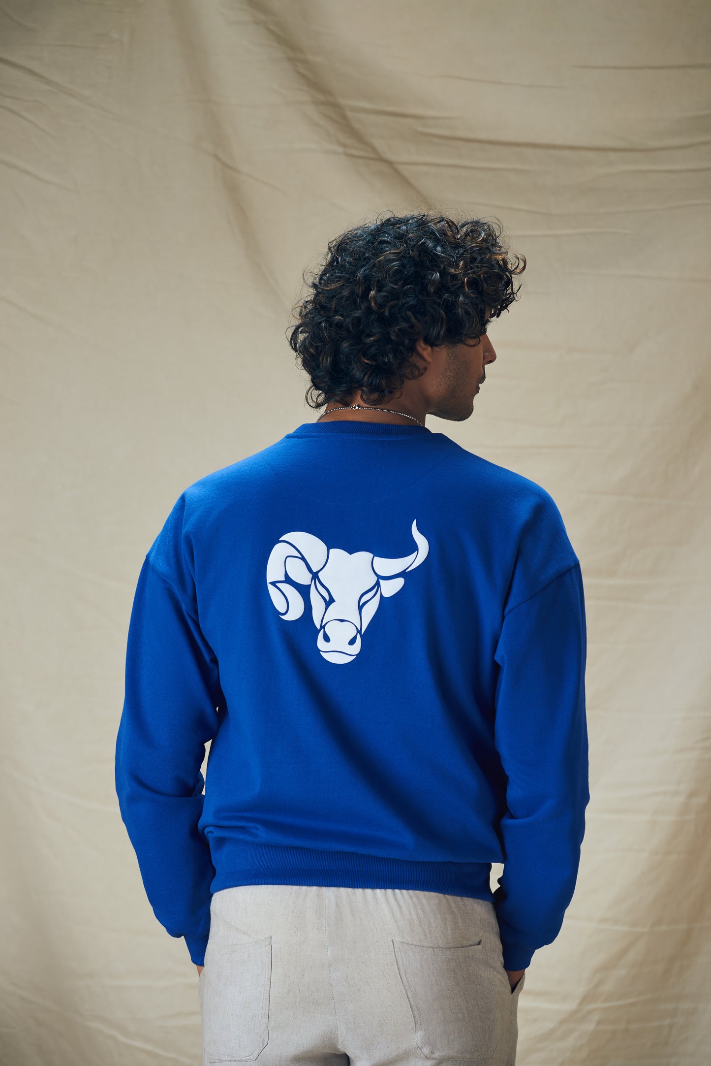 Solid royal blue unisex sweatshirt