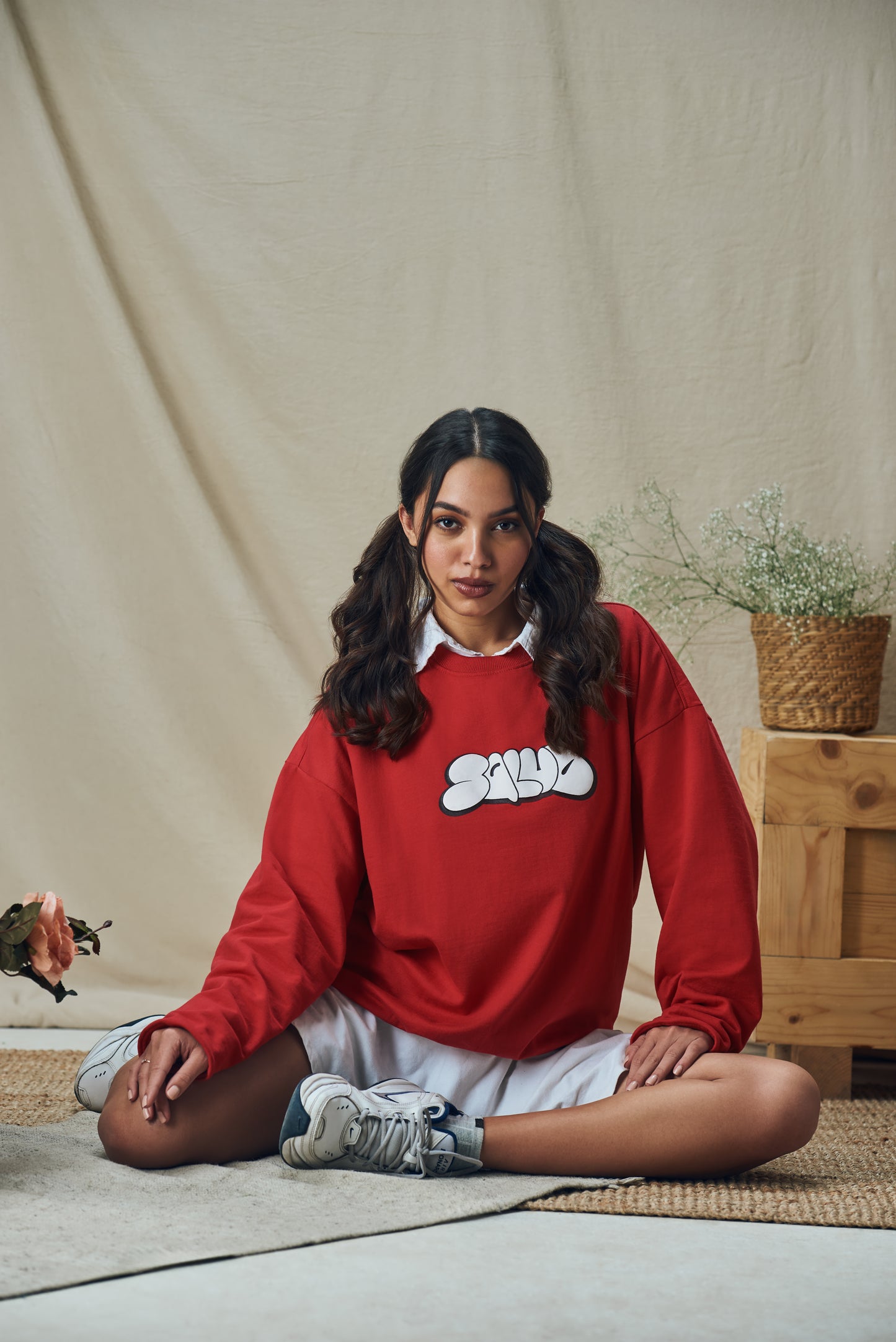 Candy Red Relaxed Fit Sweatshirt