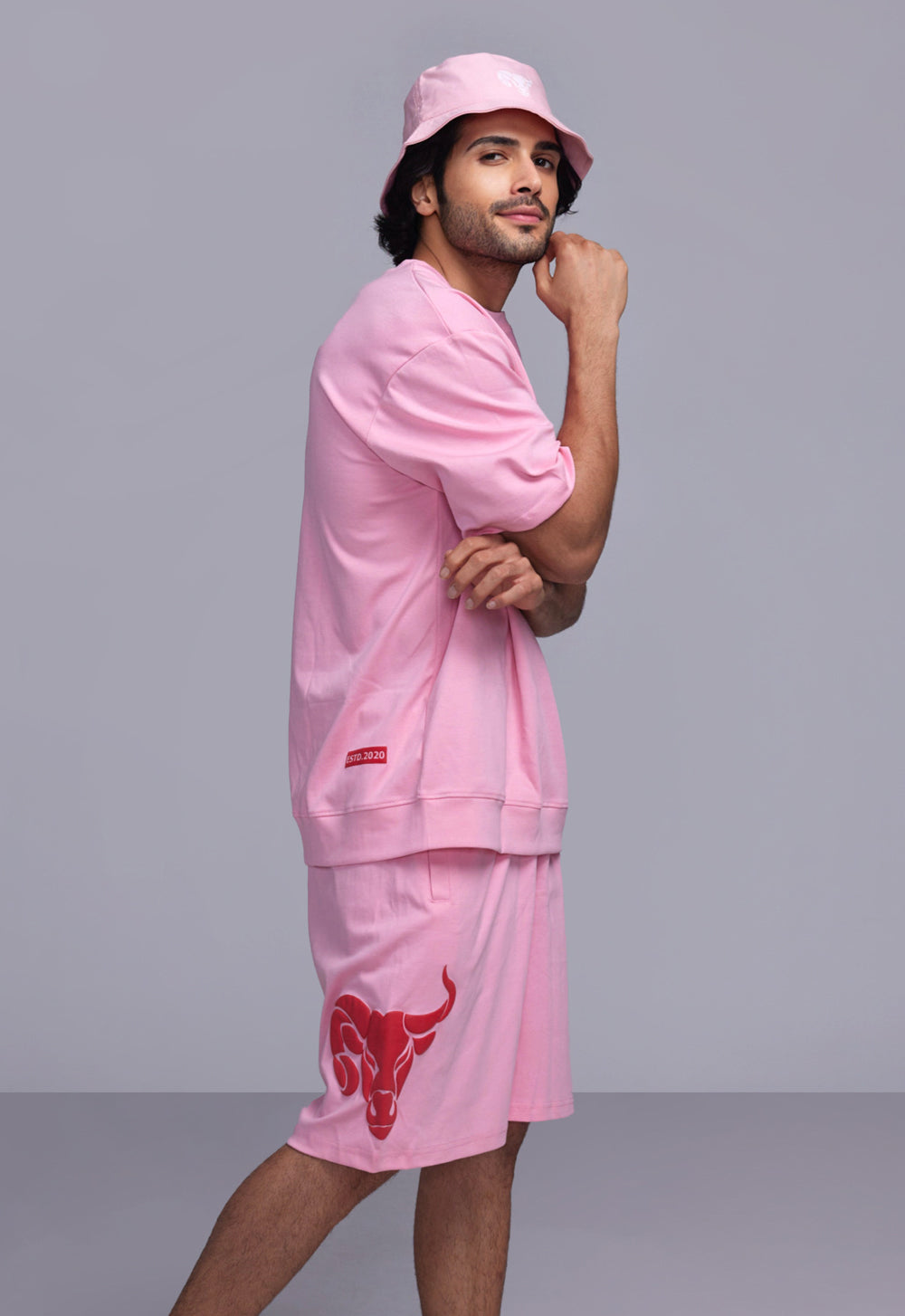 Oversized Solid Pink Tshirt By Salud - Men